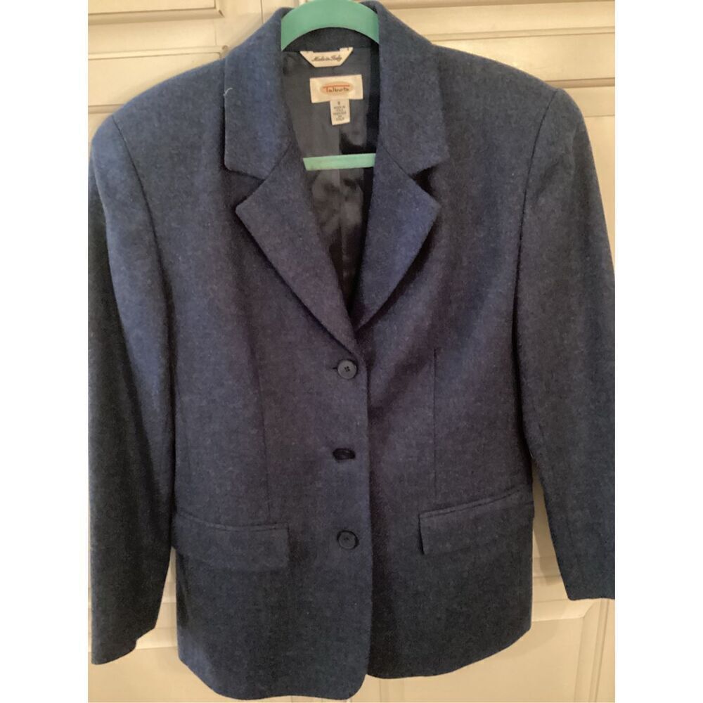 Talbots 100% Wool Tweed Blazer Jacket Sz 8 Vintage Lined Made in Italy